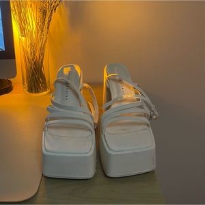 White platform heels / sandals